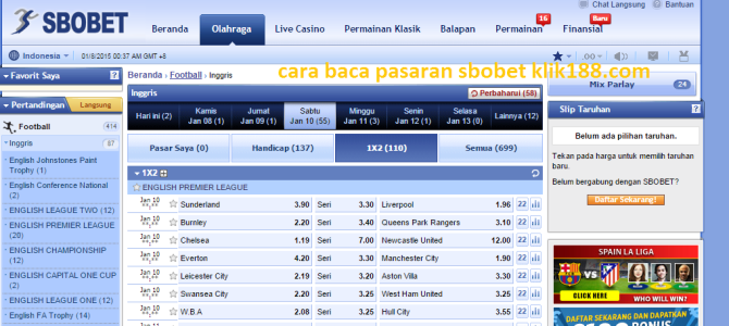 Cara Membaca pasaran SBOBET bola Cara Membaca pasaran SBOBET bola
